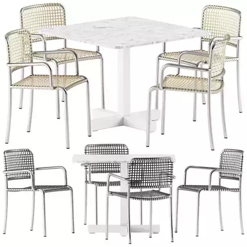 INOUT 847 Garden Table and ALLU 24 224 Chair by Gervasoni