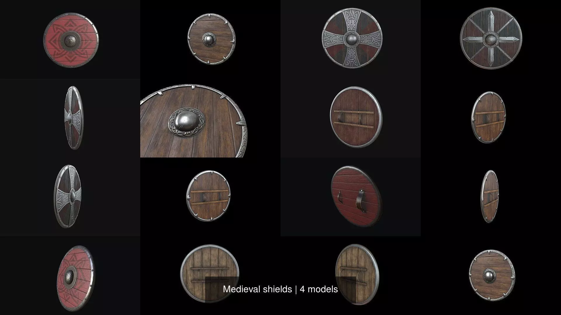Medieval shields 3D Model Collection_5