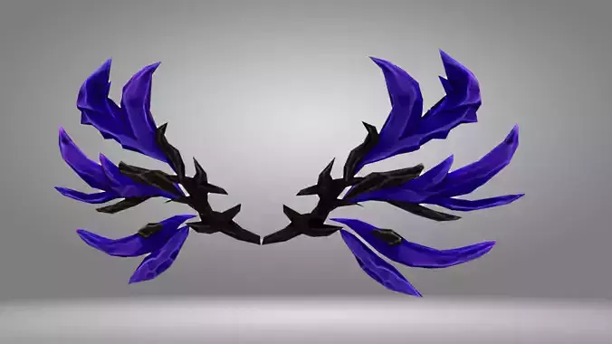 Futuristic Crystal Wing Low-poly 3D model