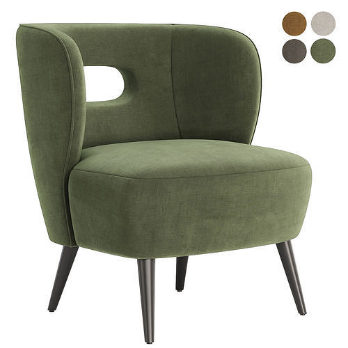Mimi Vegan Lambskin Chair 3D model 2
