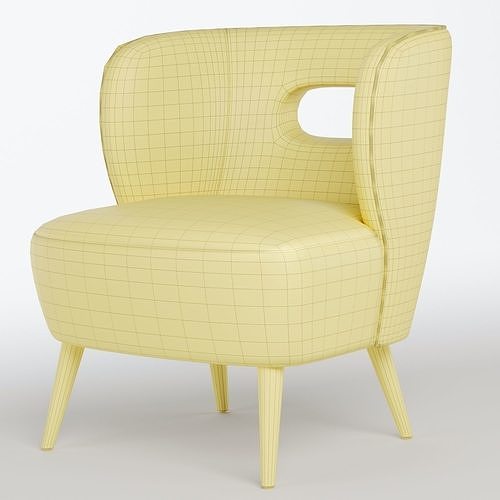 Mimi Vegan Lambskin Chair 3D model 7