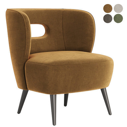 Mimi Vegan Lambskin Chair 3D model 3