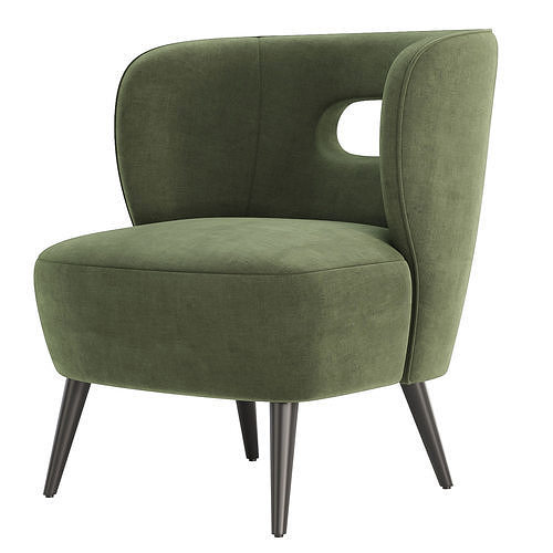 Mimi Vegan Lambskin Chair 3D model 5