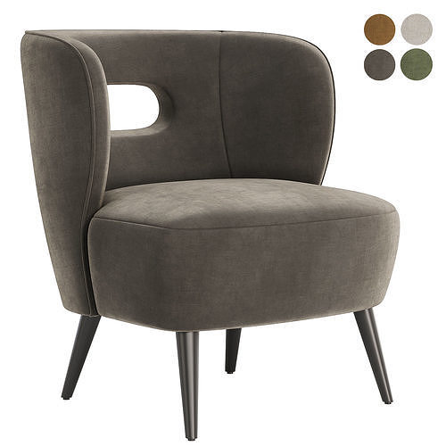 Mimi Vegan Lambskin Chair 3D model 4