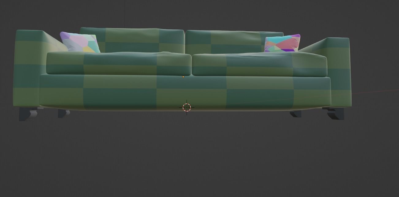 green check shade sofa 3D model_3
