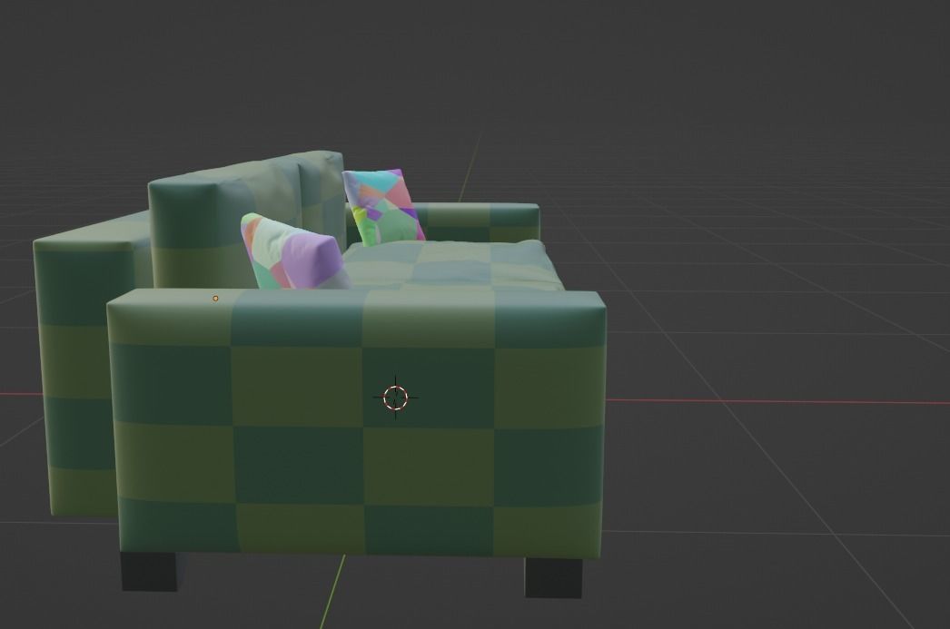 green check shade sofa 3D model_4