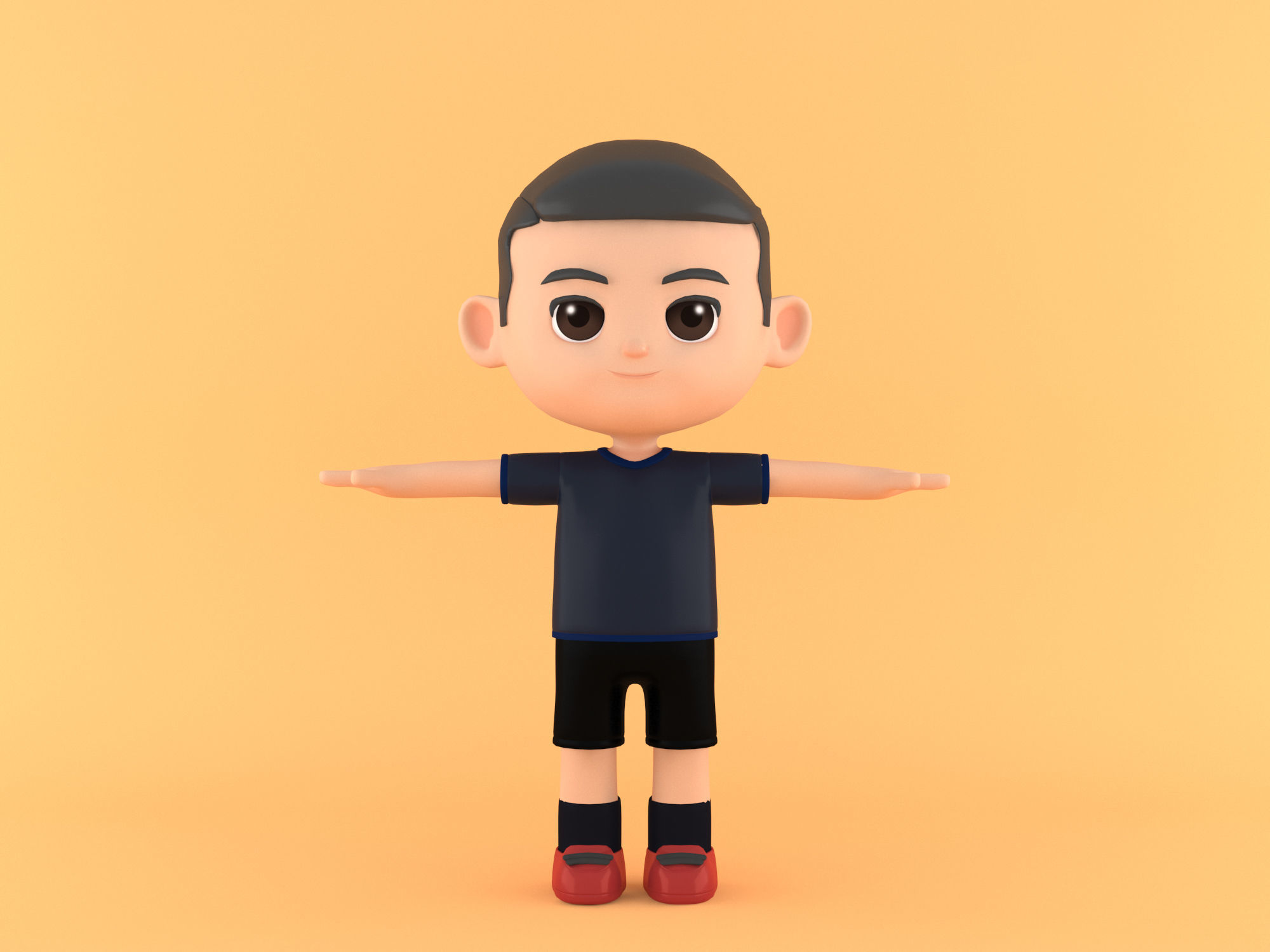 character footballer 3d cartoon model 3D model | CGTrader