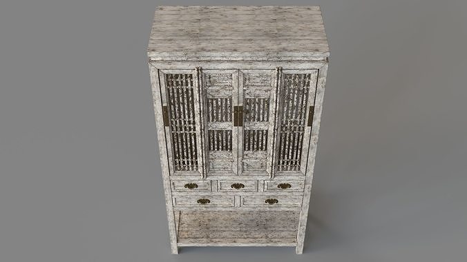 Arhaus Cream Food Cabinet 3D model 4