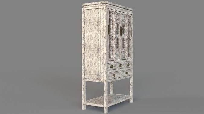 Arhaus Cream Food Cabinet 3D model 3