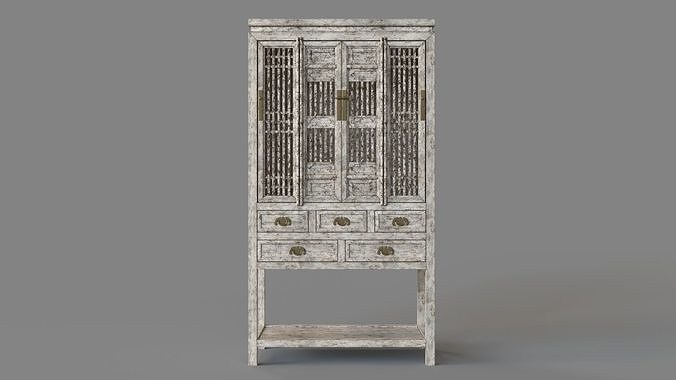 Arhaus Cream Food Cabinet 3D model 2