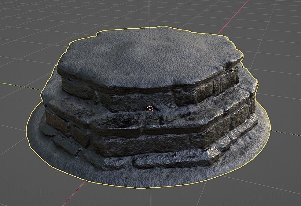 Stone Seat - Rustic 3D Photo-scan Low-poly 3D model_2