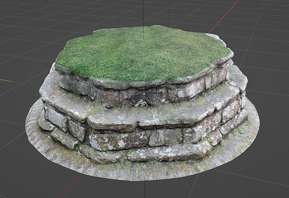 Stone Seat - Rustic 3D Photo-scan Low-poly 3D model_1