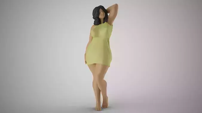 Amiability woman in dress 3D print model