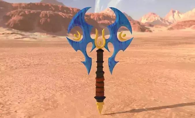 fantasy axe -lowpoly