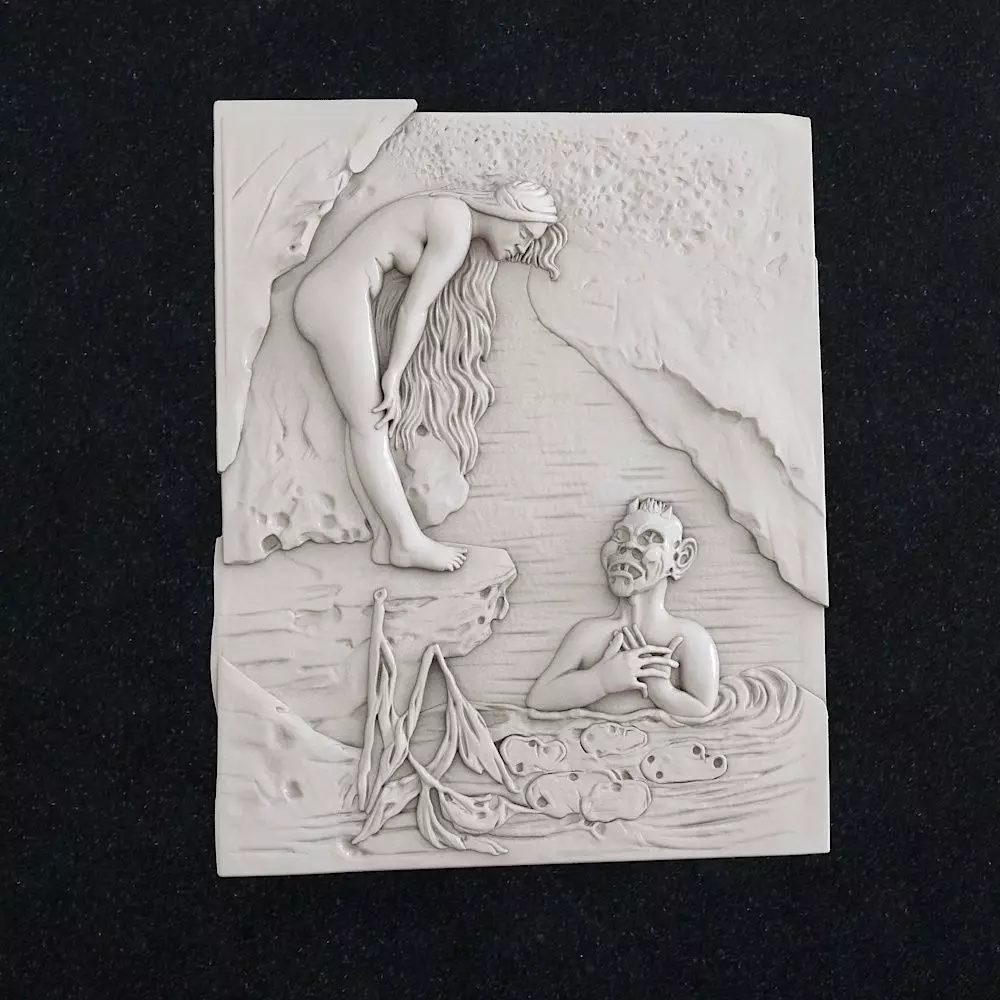 Pano Girl and devil 3D print model_0