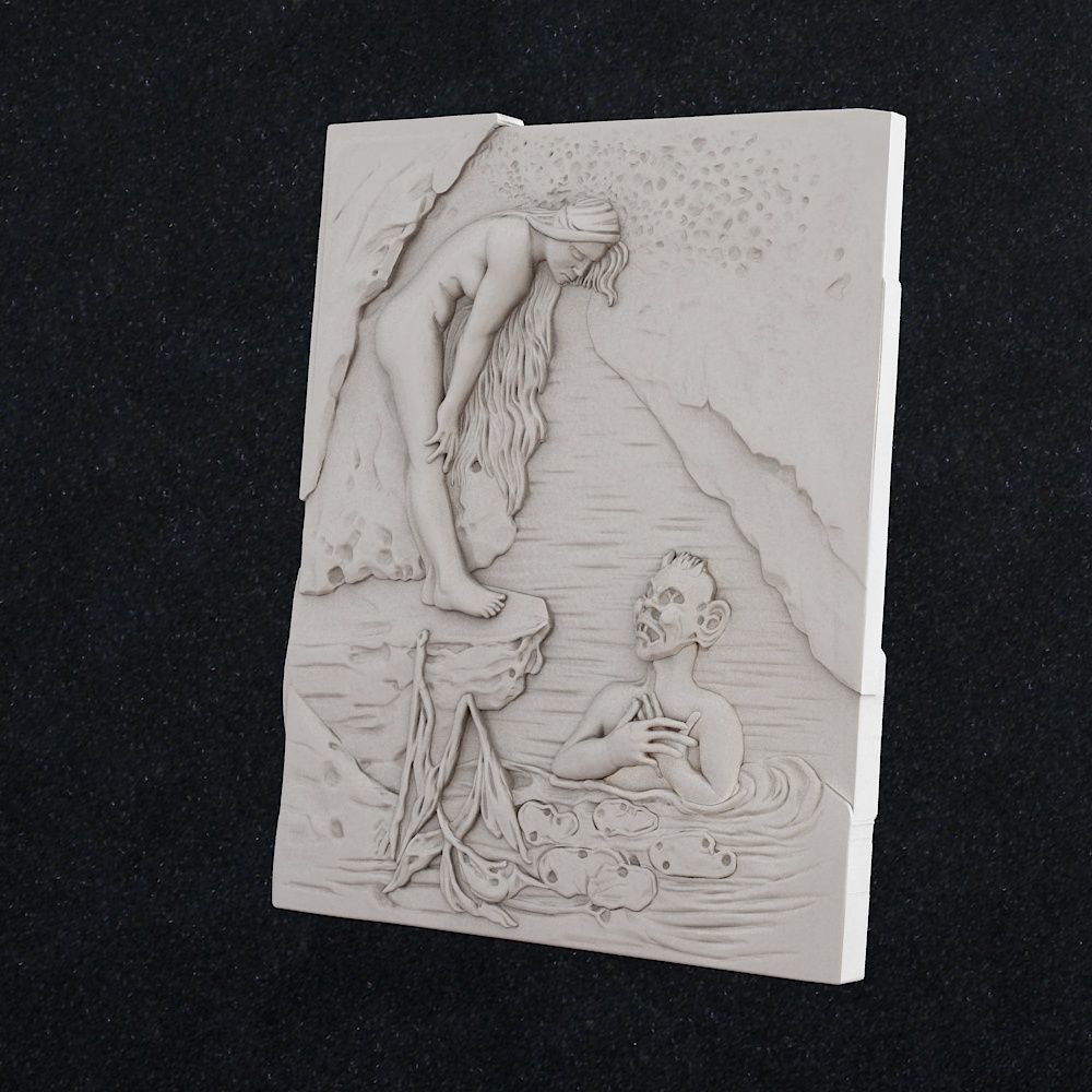 Pano Girl and devil 3D print model_1