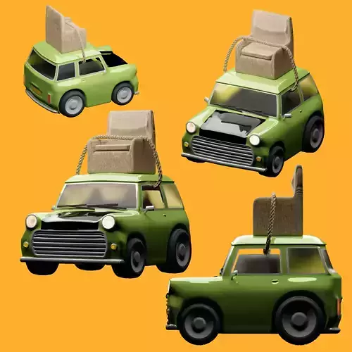 Mr Bean mini car with legend chair - British Leyland Mini 1000