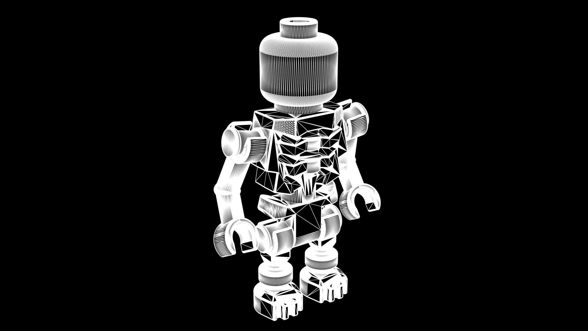 Lego Skeleton Minifigure Low-poly 3D model_7