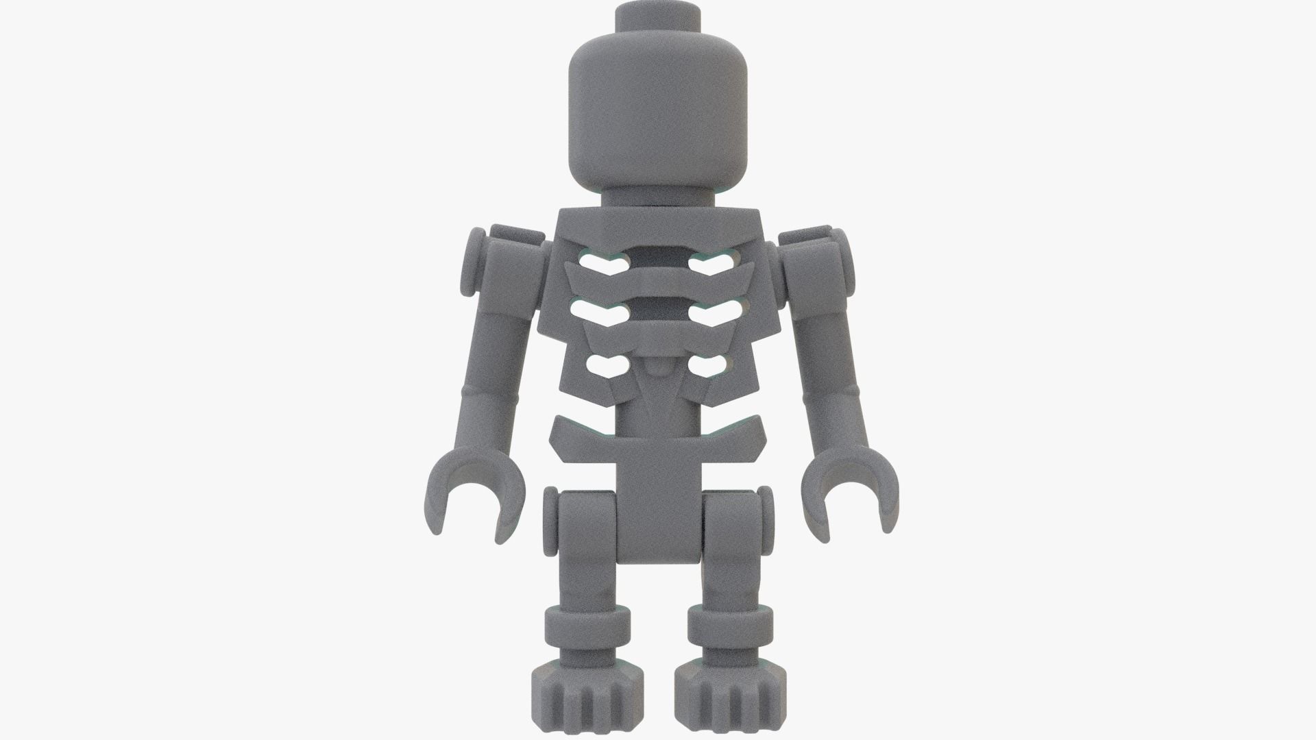 Lego Skeleton Minifigure Low-poly 3D model_1