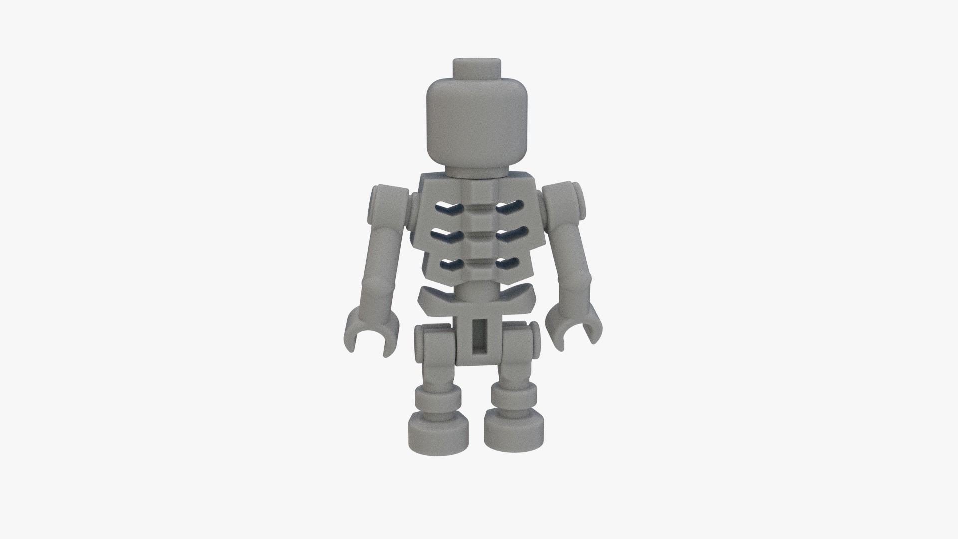 Lego Skeleton Minifigure Low-poly 3D model_3