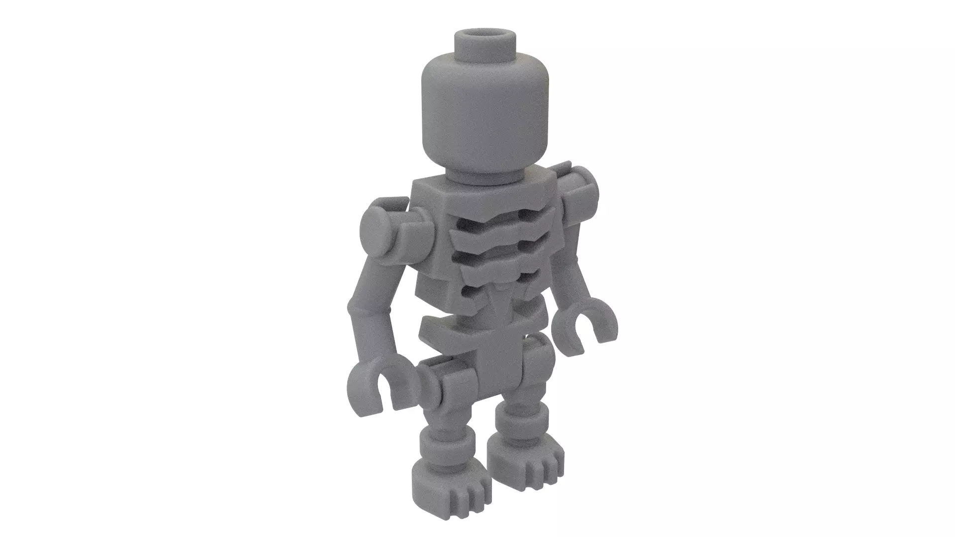 Lego Skeleton Minifigure Low-poly 3D model_0