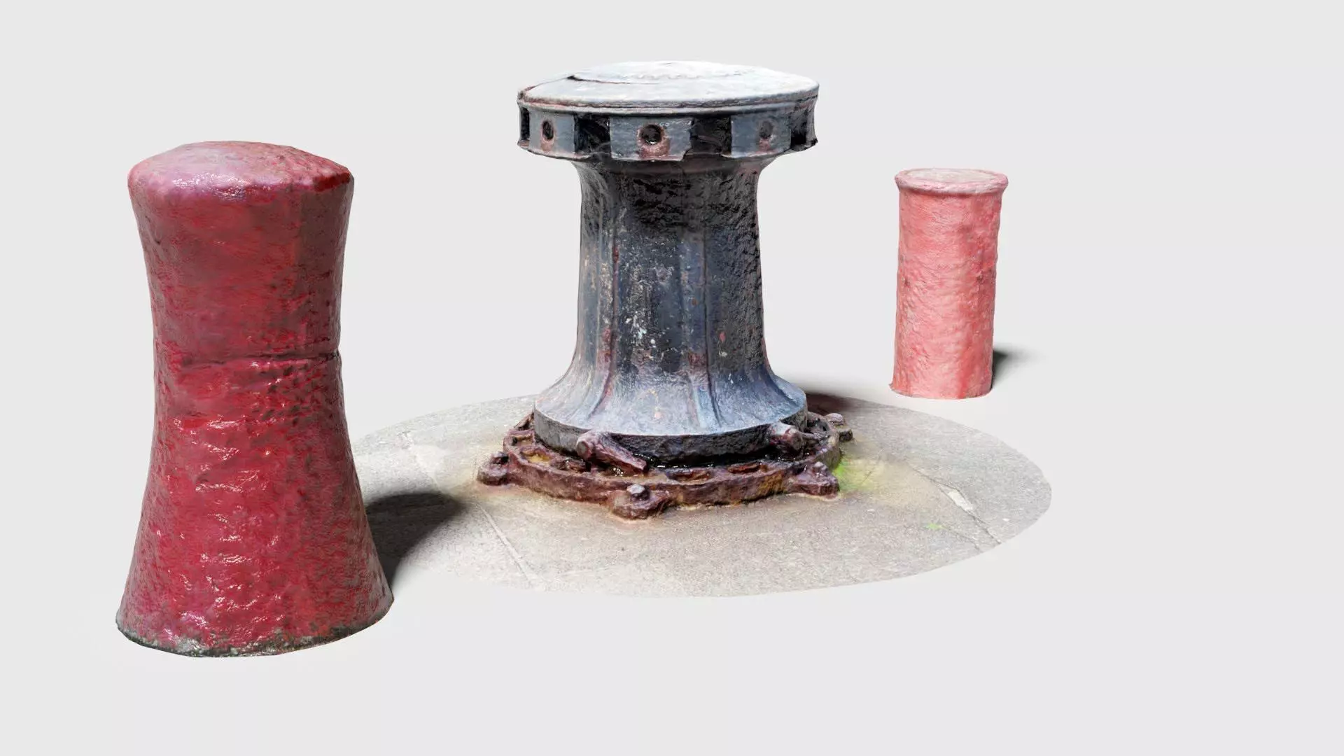 Capstan and Bollards Nautical Clean Photo-Scans Low-poly 3D model_0