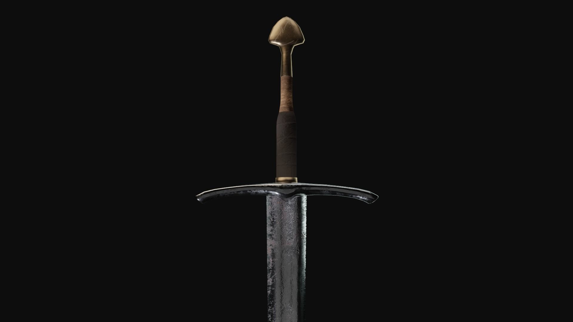 Medieval Sword - PBR Low-poly 3D model_3