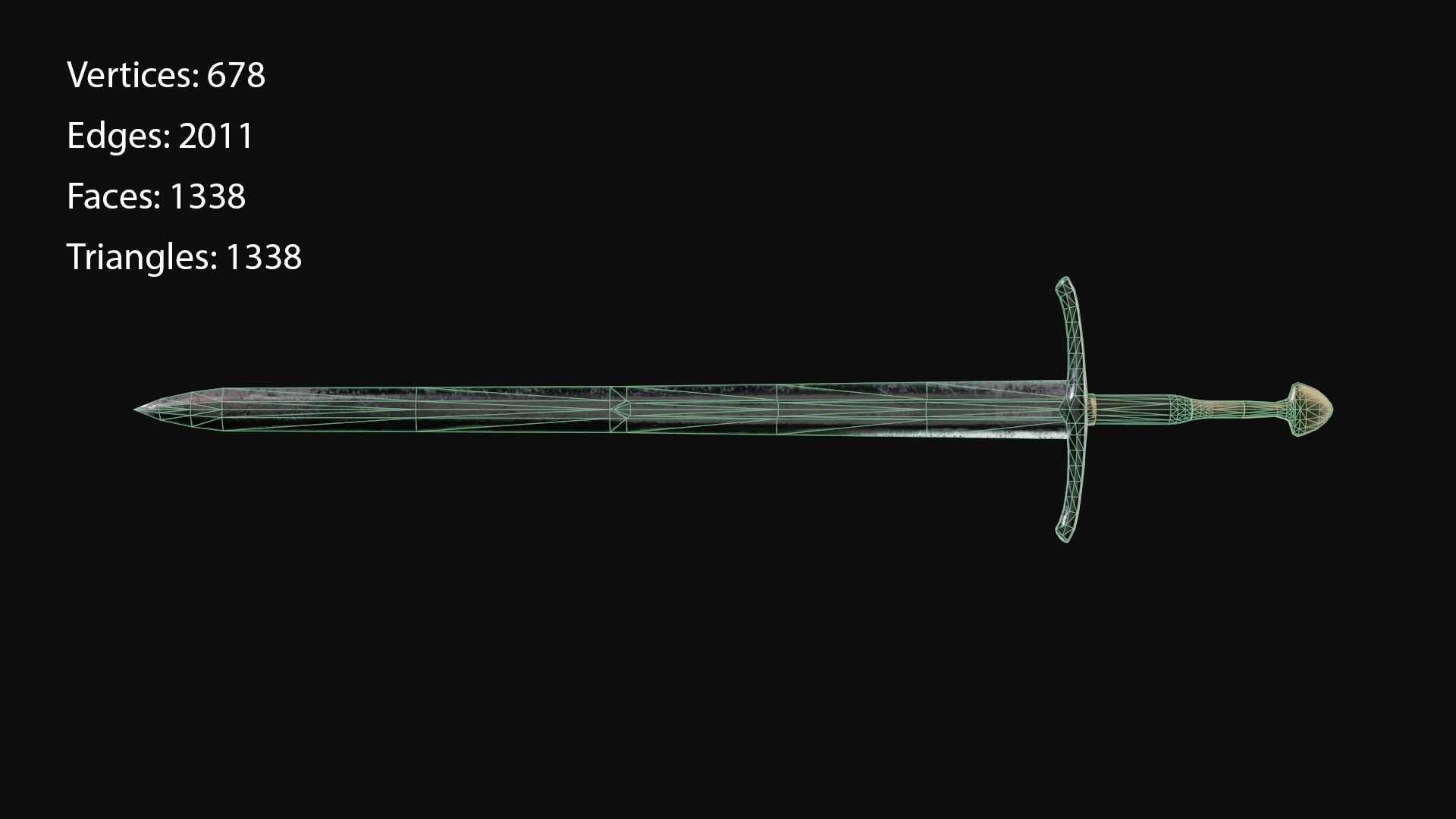 Medieval Sword - PBR Low-poly 3D model_6
