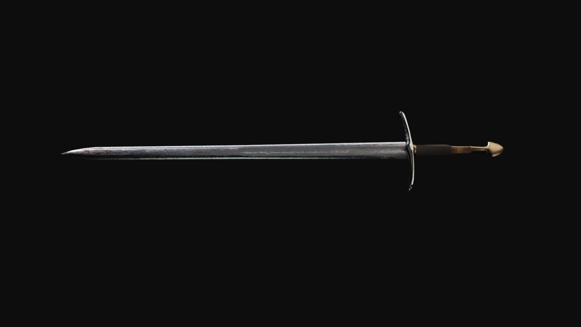 Medieval Sword - PBR Low-poly 3D model_5