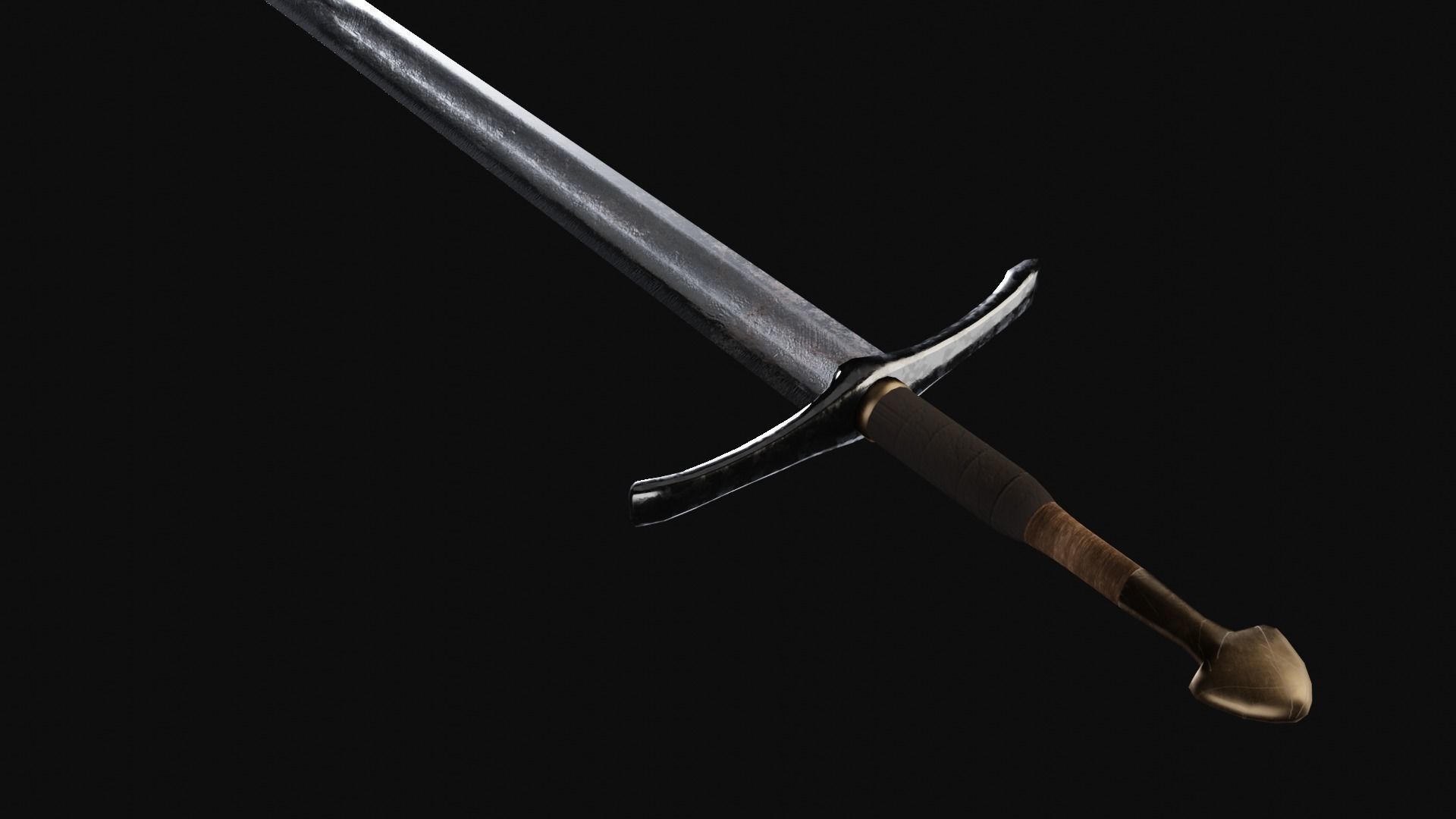 Medieval Sword - PBR Low-poly 3D model_4