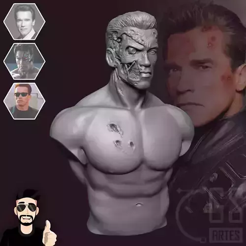 T800 - Arnold Schwarzenegger Terminator 3D print model
