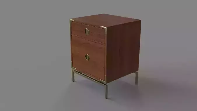 Malone Campaign Nightstand Walnut