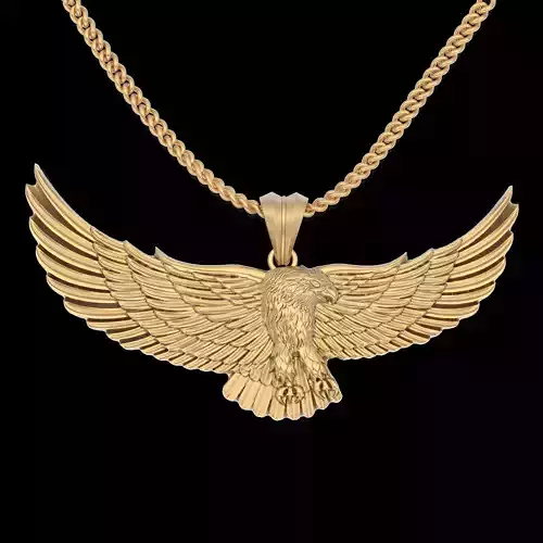 Eagle pendant silver gold printable jewelry 3D model 3D print model