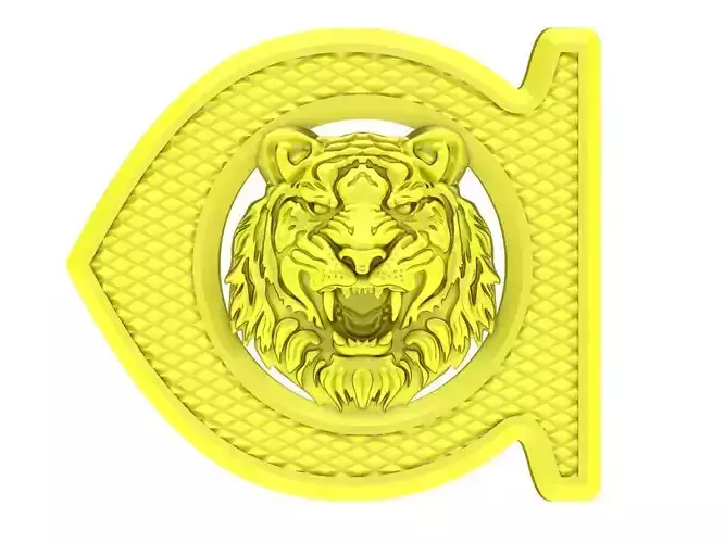 A4567 Head Tiger Belt Buckle 3D Model