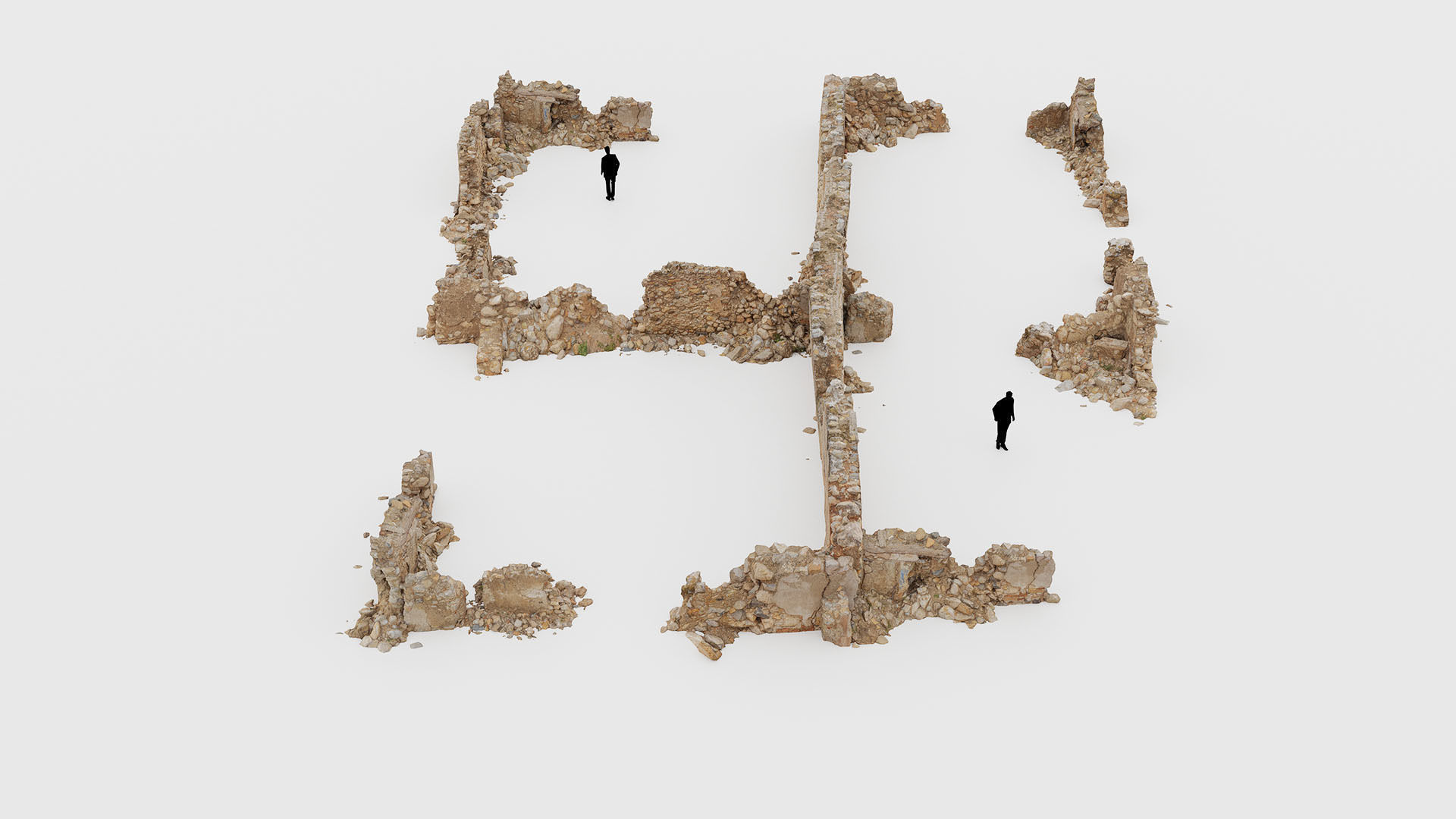 Old House Ruin Pack Low-poly 3D model_4