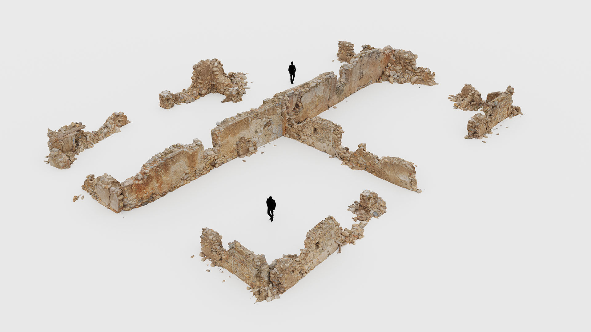 Old House Ruin Pack Low-poly 3D model_15