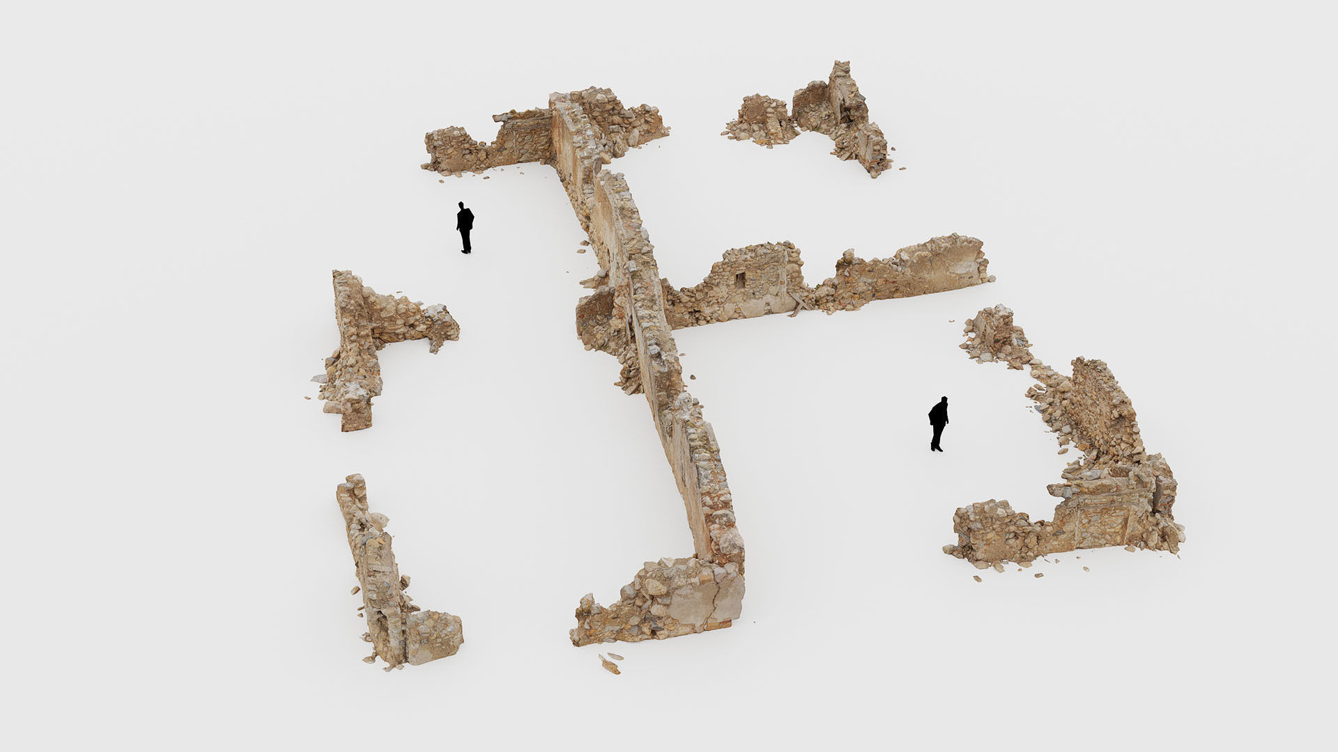 Old House Ruin Pack Low-poly 3D model_10