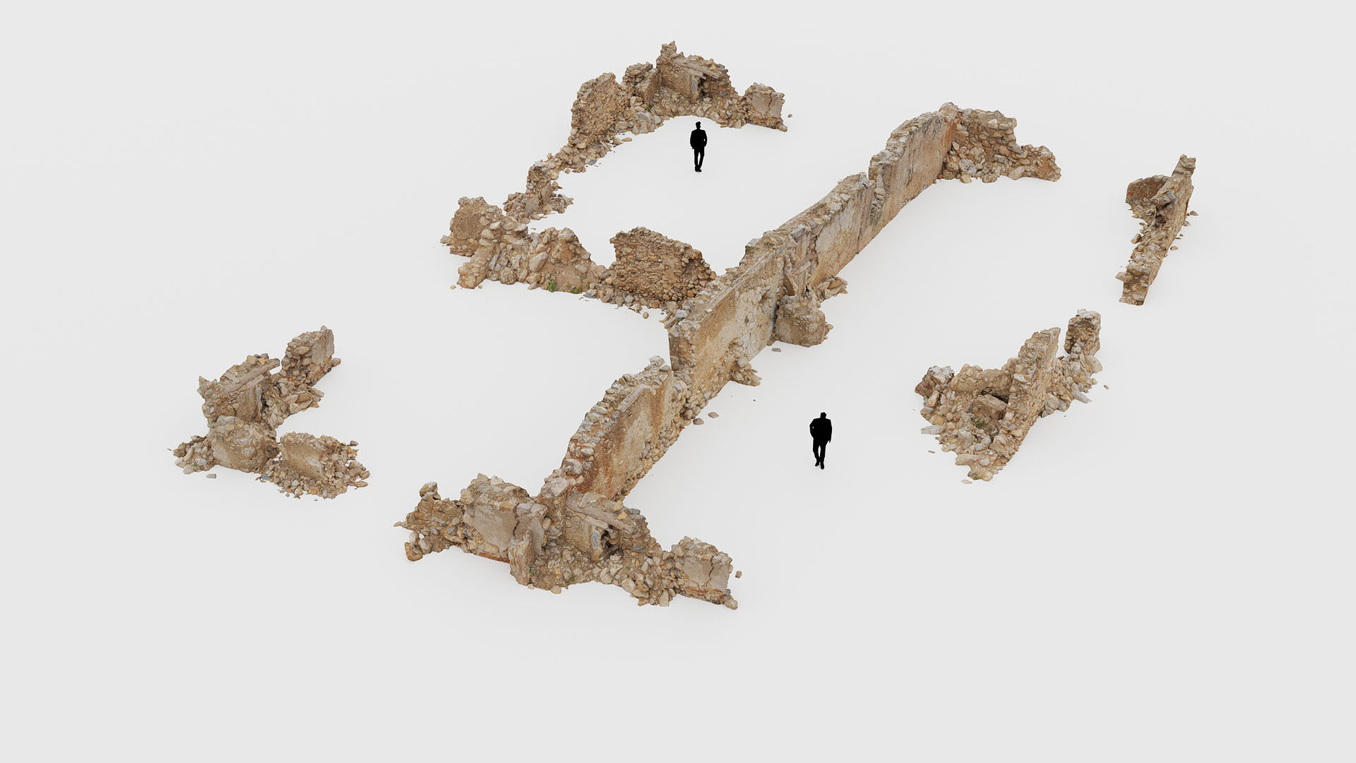 Old House Ruin Pack Low-poly 3D model_9