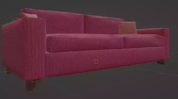 red fabric sofa 