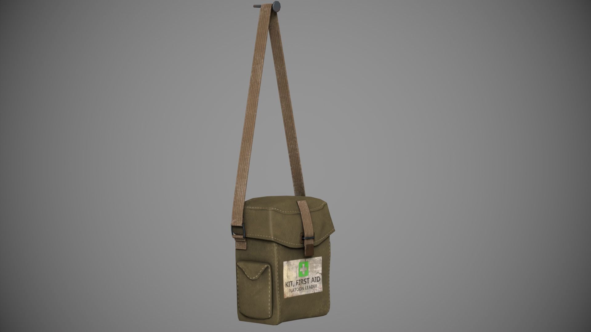 WWII First Aid Kit Low-poly 3D model_1