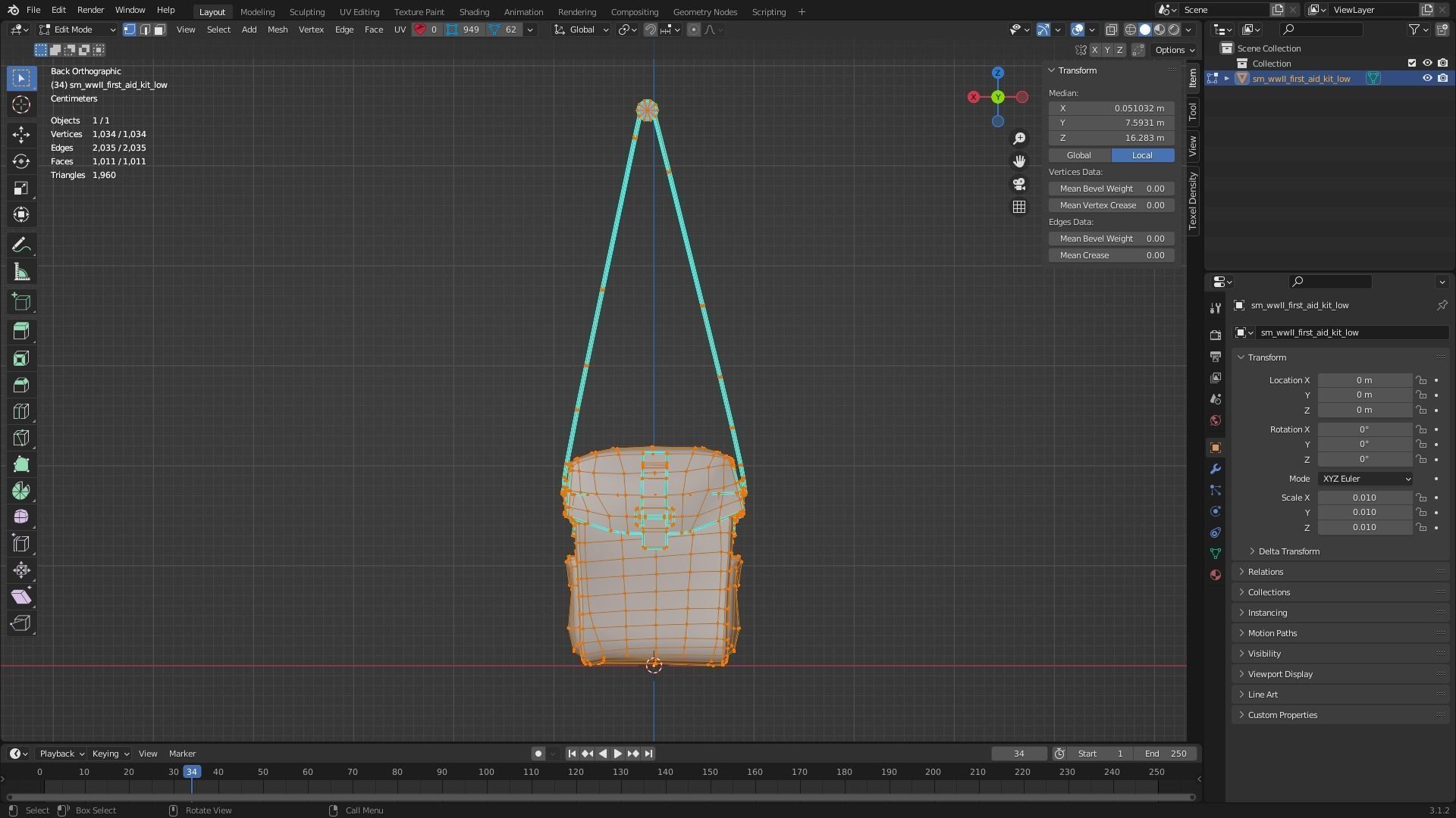 WWII First Aid Kit Low-poly 3D model_9