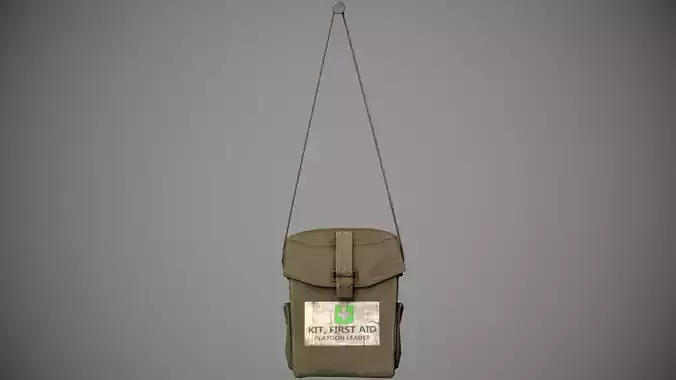 WWII First Aid Kit Low-poly 3D model