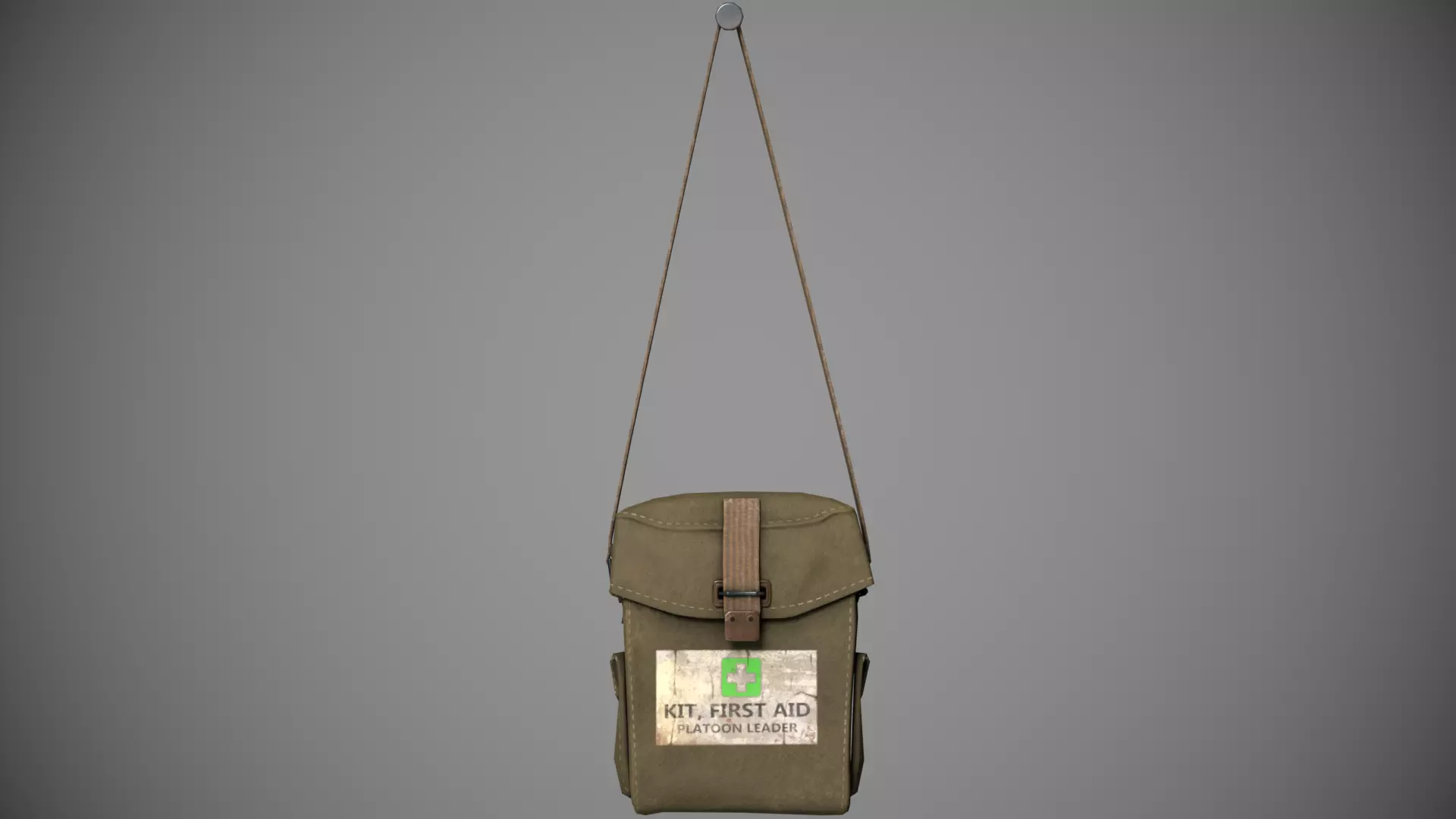 WWII First Aid Kit Low-poly 3D model_0