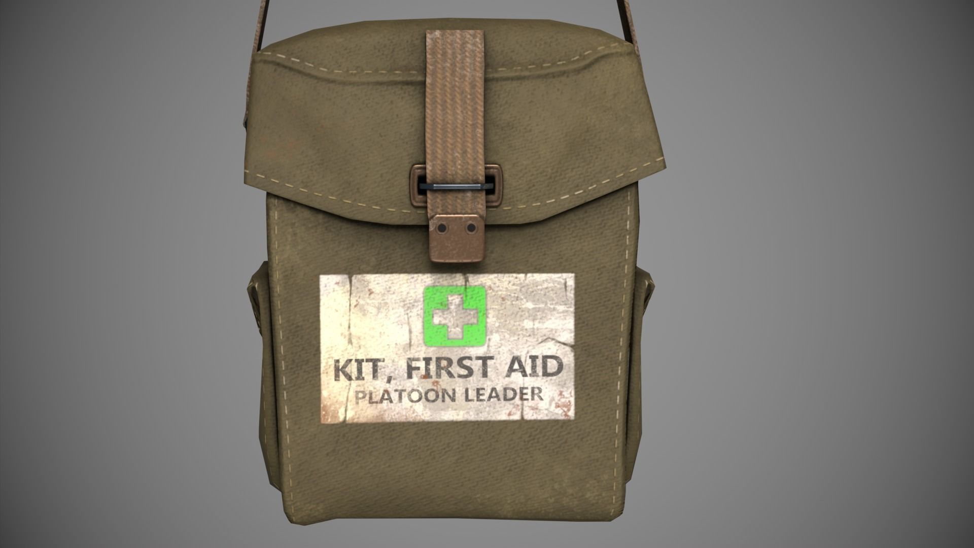 WWII First Aid Kit Low-poly 3D model_5