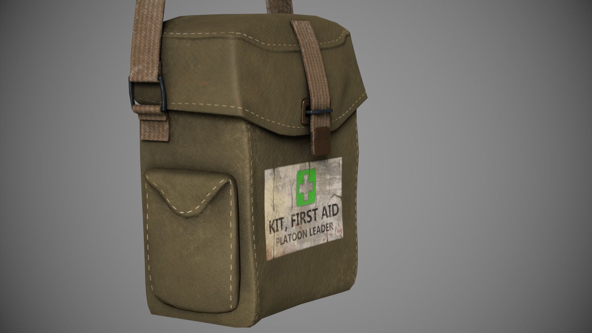 WWII First Aid Kit Low-poly 3D model_6