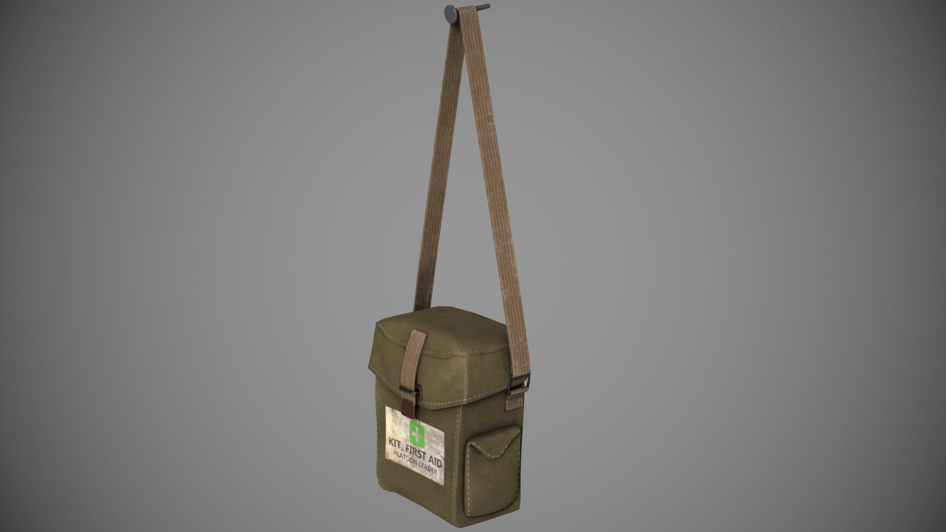 WWII First Aid Kit Low-poly 3D model_4