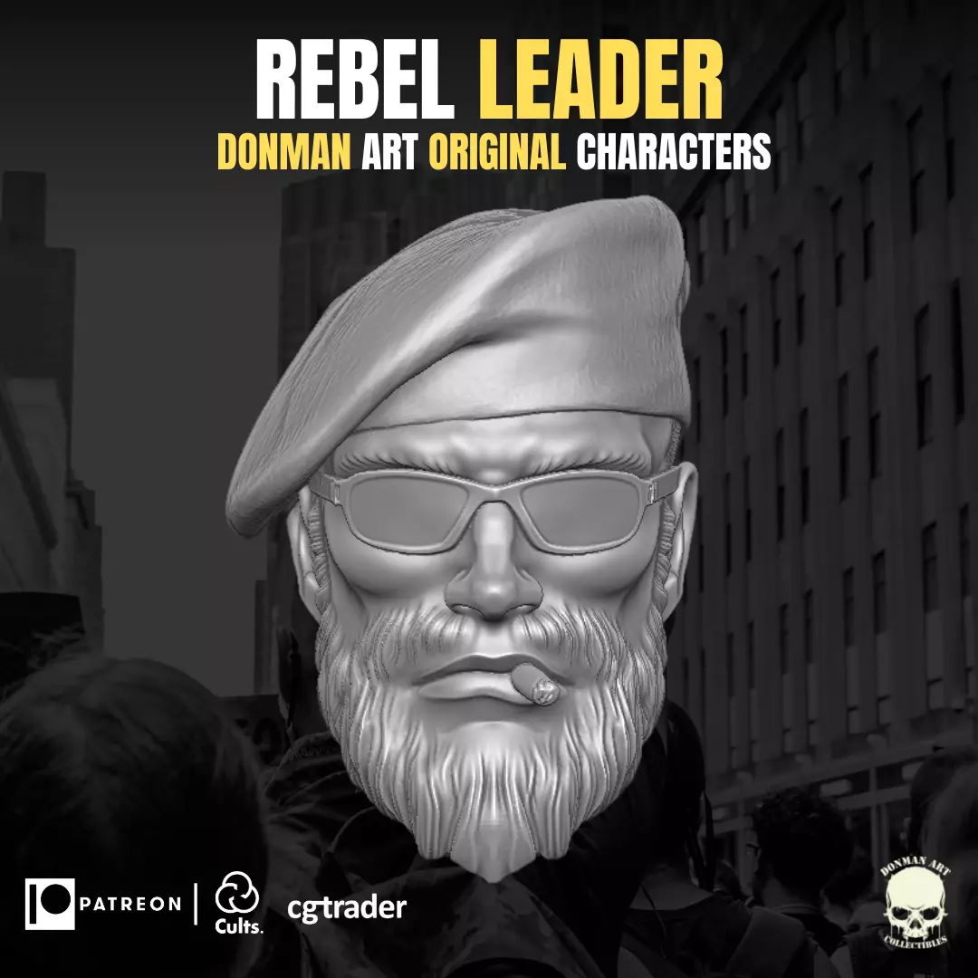 Rebel Leader Head for action Figures 3D print model