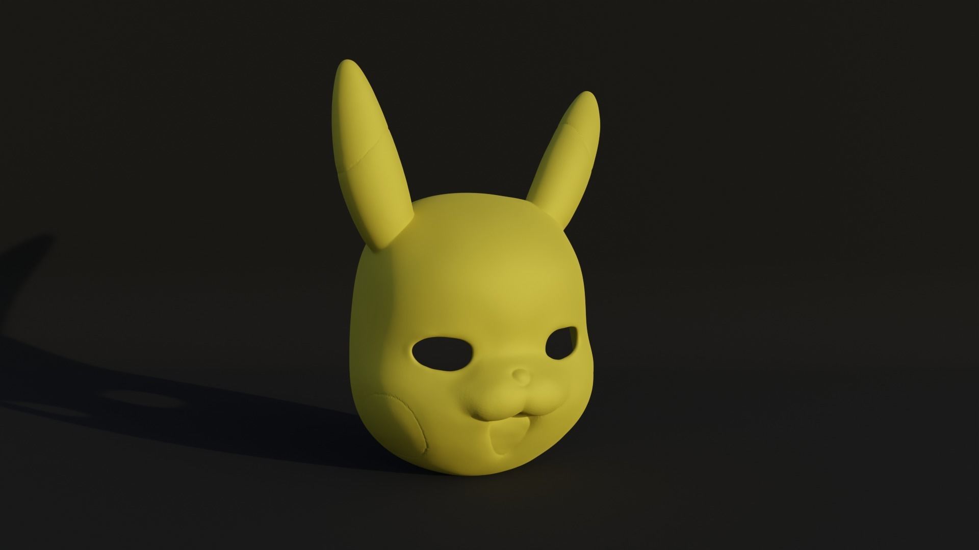 Pikachu Face Mask - Anime Cosplay 3D print model_3