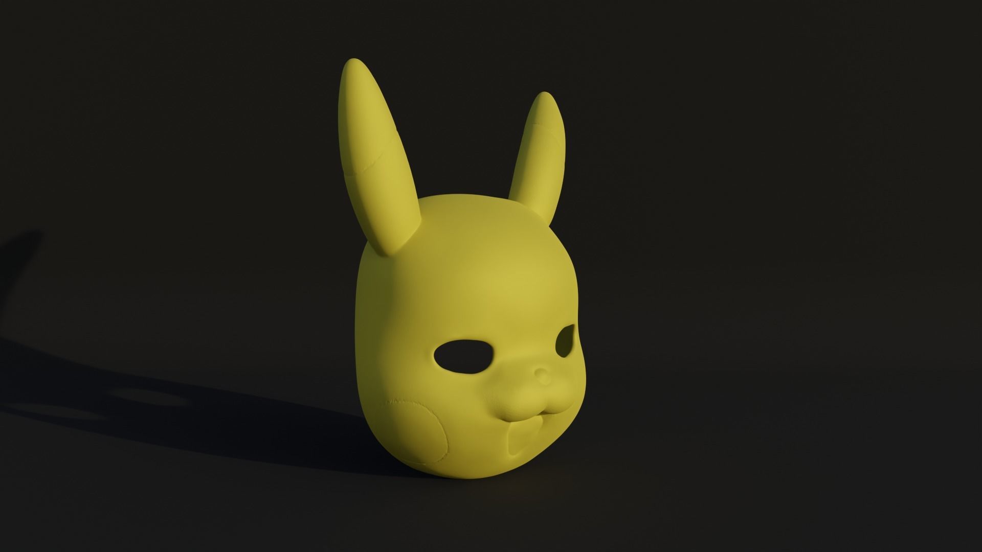 Pikachu Face Mask - Anime Cosplay 3D print model_16