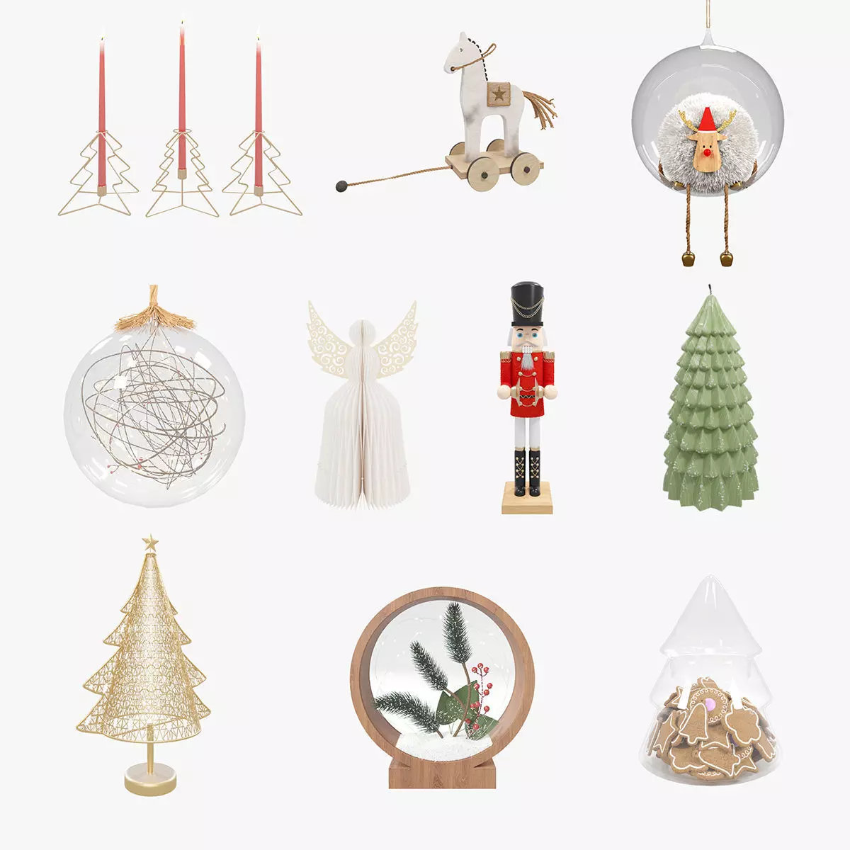 Christmas Decorations Collection 3D model_0